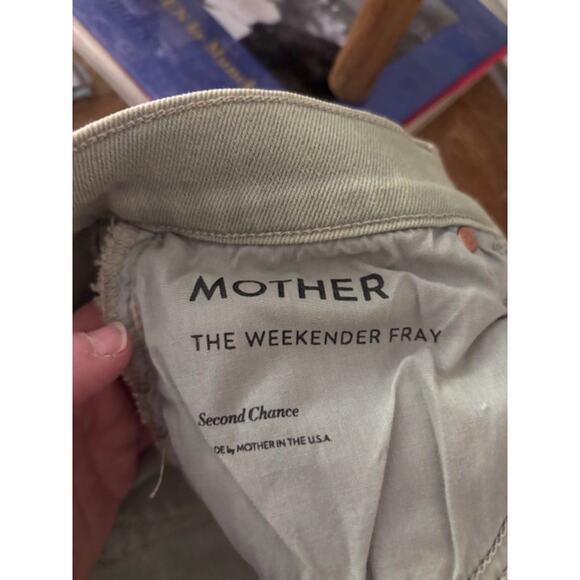 Mother Jeans The Weekender Fray Bootcut Flare High Rise Iceberg Green Size 29 - Picture 7 of 10